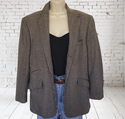 Vintage POLO RALPH LAUREN Wool Houndstooth Nordstorm Classic Blazer Jacket XL - Picture 2 of 15