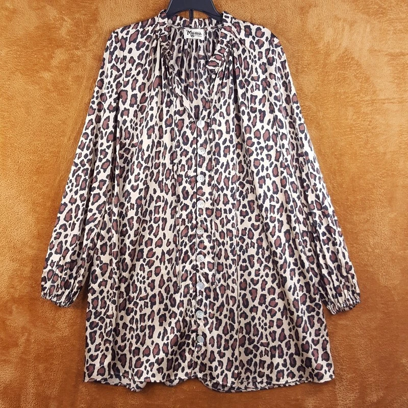 SHOW ME YOUR MUMU Dress Womens XS Tan Leopard Shirt Mini Satin MCKENNA
