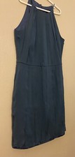 Ann Taylor Dark Teal Silk Women Dress Size 2
