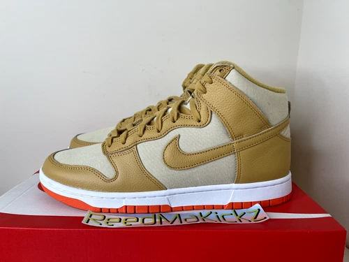 Nike Dunk High Retro Premium Wheat Team Gold Orange Mens 9us DV7215 700