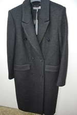 Mint Velvet Black Boucle Long Coat Size Small