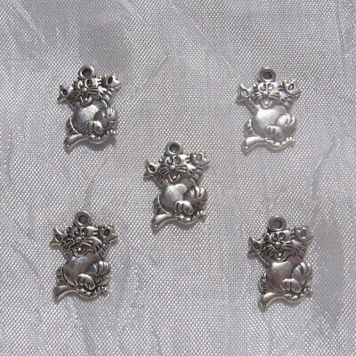 10 BRELOQUES FEUILLES PENDENTIFS PERLE METAL ARGENTE 18x10mm *B439