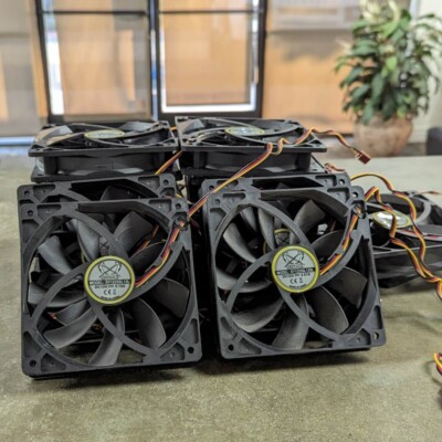 4 PACK Scythe 120mm 3 pin Computer case fans PC Gaming DC 12V 0.10A slip stream