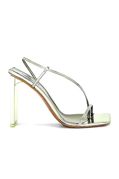 Arielle Baron Narcissus 95 Heel Green Mirror Leather Italy 38 NIB 