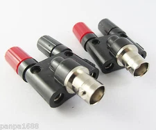 1pc BNC Female Jack to Dual Twin Banana Female Jack 4mm Binding Post Adapter