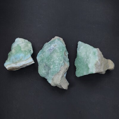 Blue Aragonite Specimens, Natural Bubbly Structure, 3 Pieces Lot, 323 Grams