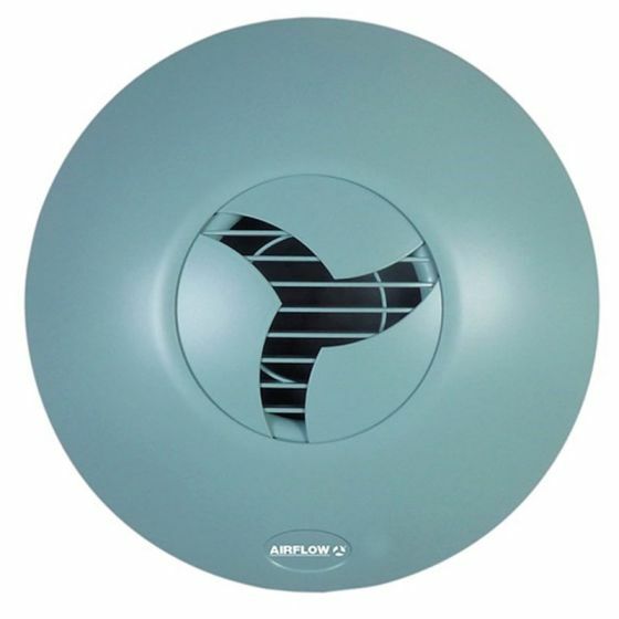 Ventilateur Extracteur Airflow ICON 15 - Housse Anthracite, Montage Mur/Plafond, Obturateur Iris Silencieux