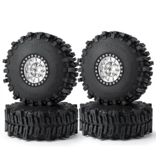 RCBATER 4Pcs 120mm 1.9inch Beadlock Wheel Rims & Tires For RC SCX10 TRX4 Crawler