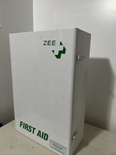 Gabinete de primeros auxilios Zee vintage, grande, metal blanco, kit médico Zee