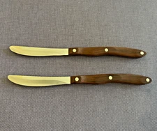 Set of 2 Vintage Cutco Table/Steak Knives No 59 Classic Brown Swirl Pat 2147079