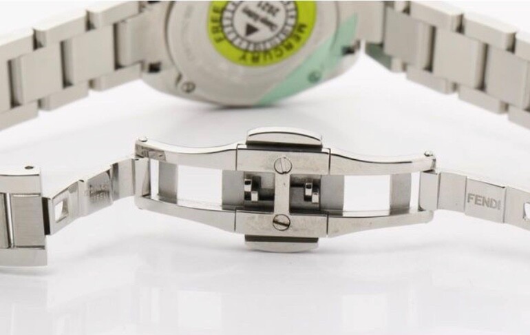 特別価格!FENDI Womens Momento Swiss Quartz Bracelet Watch Fendi Womens Watch Momento Small Stainless Steel White