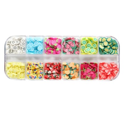 12Grids Fruit Soft Clay Beads 3D Polymer Slices UV Epoxy Resin Mold Filler
