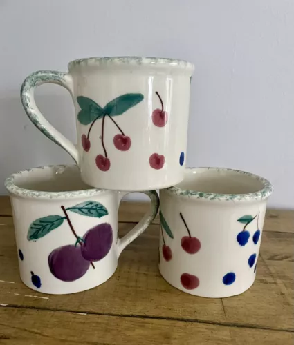Vintage Hartstone Pottery Fruit Salad Coffee Mugs