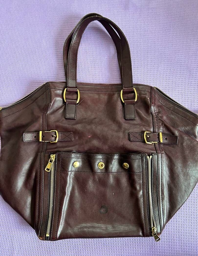 [Ecc+4] Yves Saint Laurent Borsa a mano Yves Saint Laurent in pelle viola CENTRO vintage F S