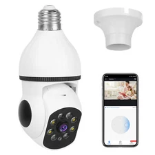 New E27 WiFi Bulb Camera with 1080P FHD and Motion Tracking, White