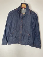 VTG 80s Halston III Blue Denim Jacket Red Stitching SZ 10  50s Vibe 100% Cottooo