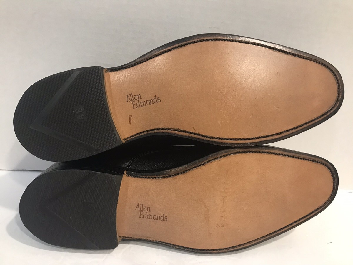 Allen Edmonds Jackson Black Leather Apron Toe Oxfords Dress 