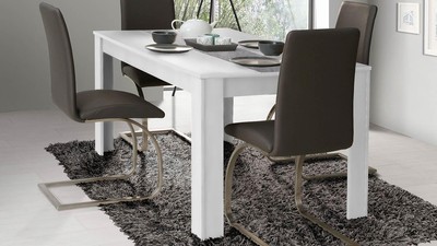 Esstisch Tisch Dining Tables EST40 Küchentisch weiß mit Betonoptik 160x90 cm