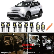White Interior LED Light Bulbs Package Kit For Toyota RAV4 2016-2022 +Tool