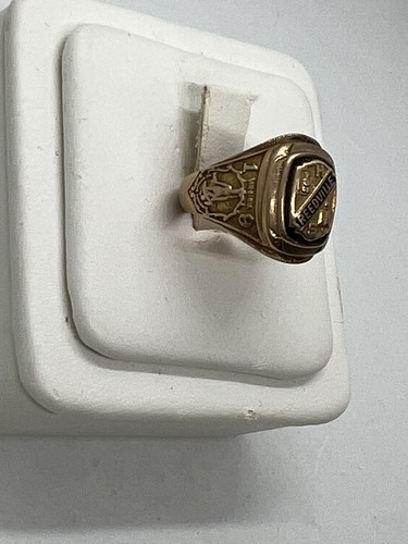 Antique Virginia 1929 Reedville High School class ring 10k yellow gold enamel 8g - Picture 4 of 10