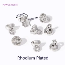 4.5/6MM 18K Gold Plated Brass Pearl Bracelet Ends Connector with Loop,Jewelry En