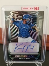 2021 Panini Chronicles Obsidian Keibert Ruiz RC Auto Autograph Dodgers #05/99