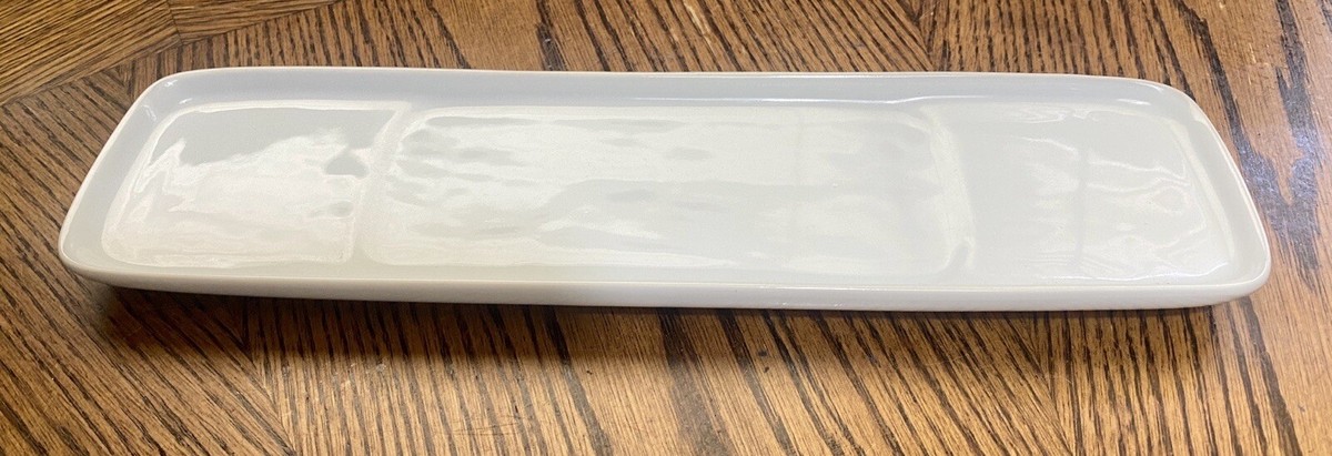 GENUINE POTTERY BARN Condiment Service GREAT WHITE Butter Dish Jam  display picture 1