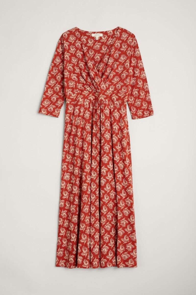 Seasalt Women's orange Chacewater Organic Cotton Jersey Midi Dress