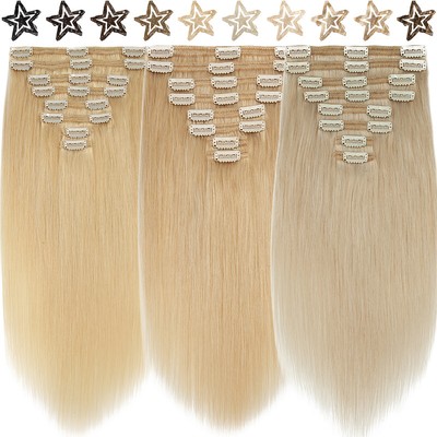 Dick 170g Clip In Echthaar Extensions 100% Remy Haarverlängerung Doppelt Tressen