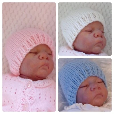 Premature/Tiny Baby Beanie Hat & Mittens