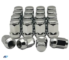 Lug Nuts Bulge Acorn Chrome 12x1.50 Chrome Set Of 10 Closed End 3/4” Hex