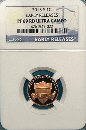 ‎2015-S Lincoln Shield Penny 1C NGC PF 69 RD Ultra Cameo