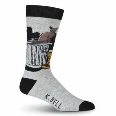 K. Bell Men's Socks, Alley Cats, Arch Compression, Reinforced Toe Shoe Sz 6.5-12