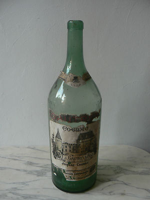 SELTENE ALTE FLASCHE REHOBORAM COGNAC VSOP GAUTRET MEDAILLE GOLD 1910 AMERIKA