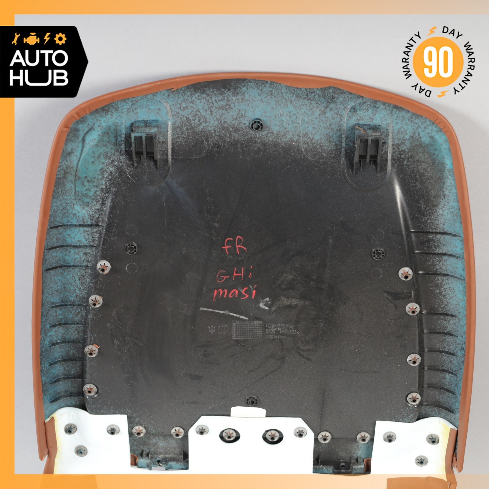14-17 Maserati Ghibli M157 Front Right Side Seat Back Cover Brown OEM 51k