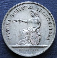MEDAGLIA IV.a ESPOSIZIONE NAZIONALE IN TORINO 1880 PITTURA SCULTURA ARCHITETTURA