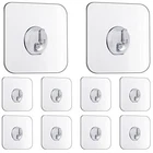 10 Pack Juliyeh Magic Hooks Transparent Self Adhesive Hook Removable Without New