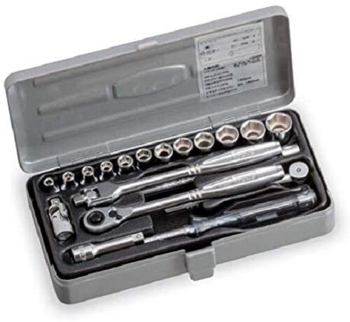 Торцевой ключ TONE 1/4 Deluxe Set 6,35 мм Ручной инструмент 19 комплектов 1800 м с отслеживанием НОВОГО