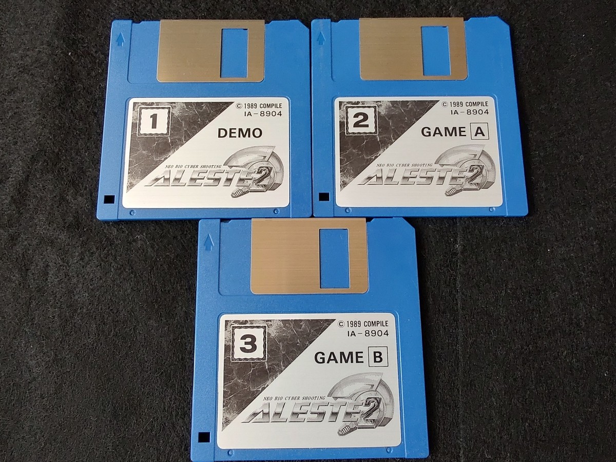 ALESTE 2 COMPILE MSX MSX2 Game Disks, w/Manual, Art Book ALESTE 2 COMPILE MSX MSX2 Game Disks, w/Manual, Art Book