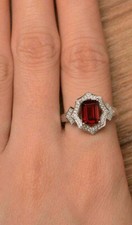 Sterling silver 925 Red Garnet January birthstone engagement Gift Ring For Women