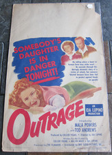 OUTRAGE (1950) Mala Powers Movie Lobby Poster Directed by Ida Lupino