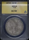 1878 7TF Morgan Dollar ANACS AU-50
