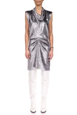 ISABEL MARANT New Rosemaya Metallic Texture Dress $1490, sz 44 FR 12 US