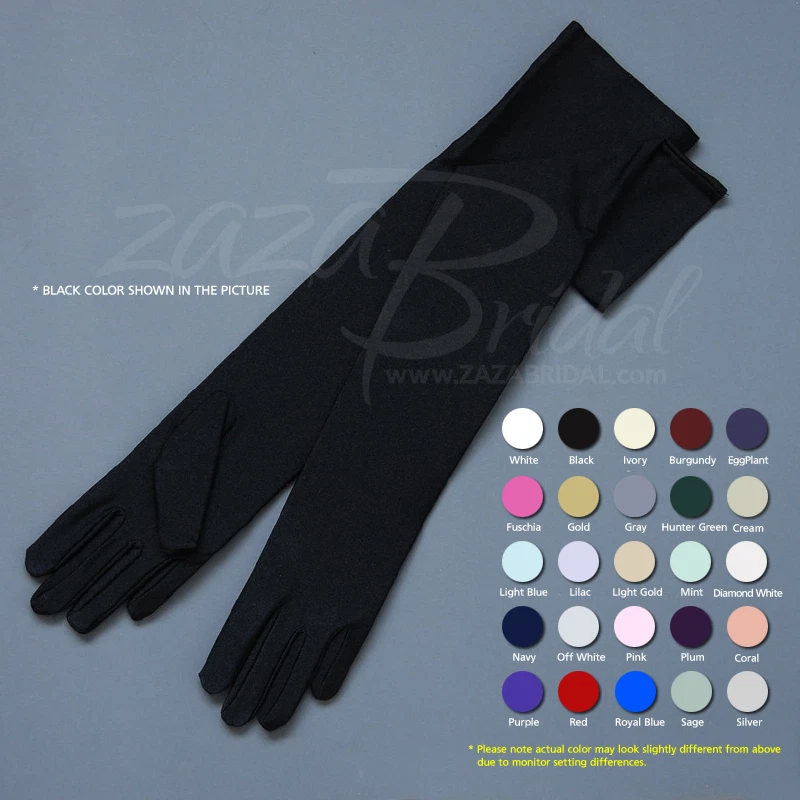 Satin Bridal Gloves Black Evening Gloves for sale | eBay