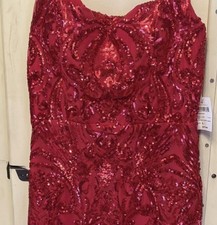 Windsor ashley sequin mesh short red dress size large brand new
