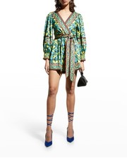 Alice + Olivia Women's Size 8 Vibrant floral dress with long sleeves.