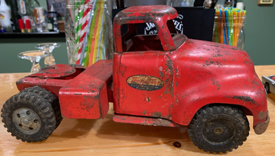 Very Rare All Original 1954 Tonka Toys Red Cab Tractor Truck for Repair