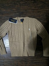 Tan Girls Cable Knit Sweater 7 Nwt Polo Ralph Lauren