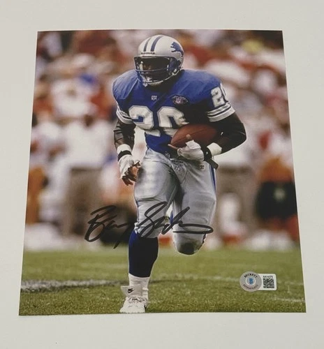 Barry Sanders Signed 8x10 Autograph Photograph Detroit Lions Beckett BAS COA