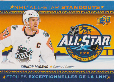 2018-19 Upper Deck Tim Hortons NHL All Star Standouts Connor McDavid